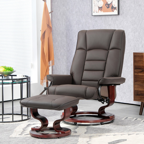 Niko Swivel Recliner Chair and Ottoman with High Back