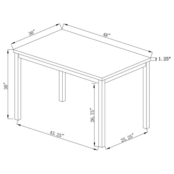 Coaster Rectangular 48-inch Composite Wood Dining Table