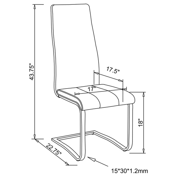 Montclair Upholstered Dining Side Chair White (Set of 4)