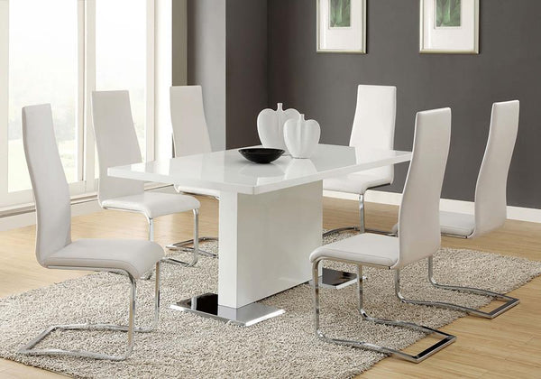 Anges Rectangular 63-inch Dining Table White High Gloss