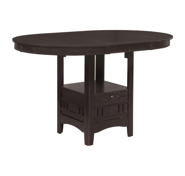 Lavon Oval 60-inch Extension Counter Dining Table Espresso