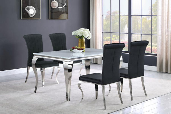 Coaster Velvet Upholstered Dining Side Chair Black (Set of 4)