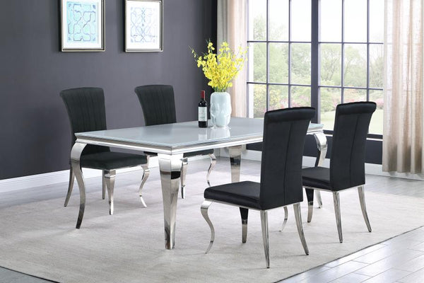 Coaster Velvet Upholstered Dining Side Chair Black (Set of 4)