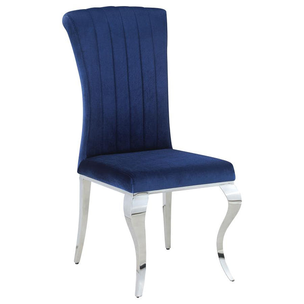 Coaster Velvet Upholstered Dining Chair Ink Blue (Set of 4)