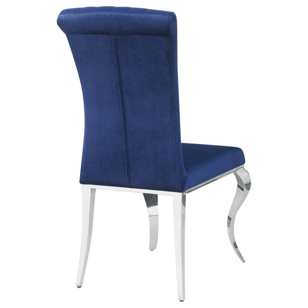 Coaster Velvet Upholstered Dining Chair Ink Blue (Set of 4)