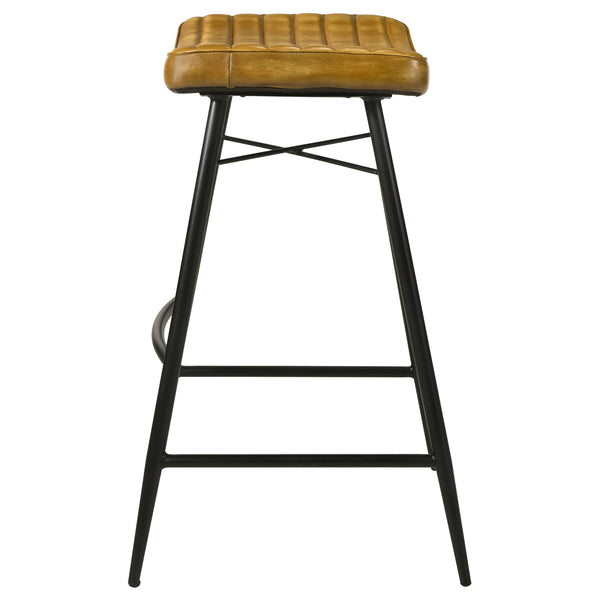 Bayu Premium Leather Upholstered Bar Stool Antique Camel Set of 2