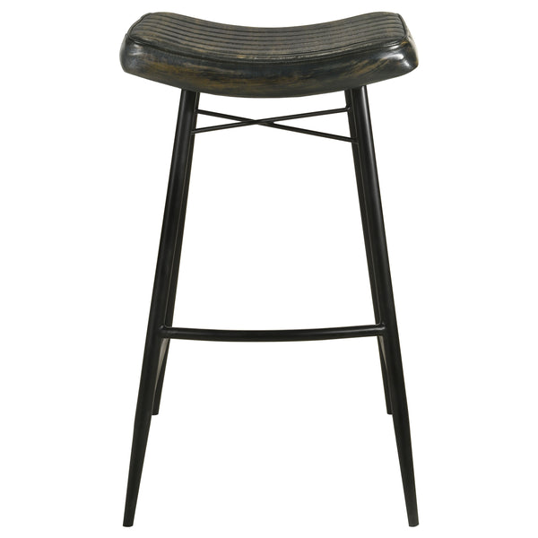 Bayu Premium Leather Upholstered Bar Stool Espresso Set of 2