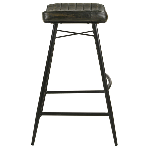 Bayu Premium Leather Upholstered Bar Stool Espresso Set of 2