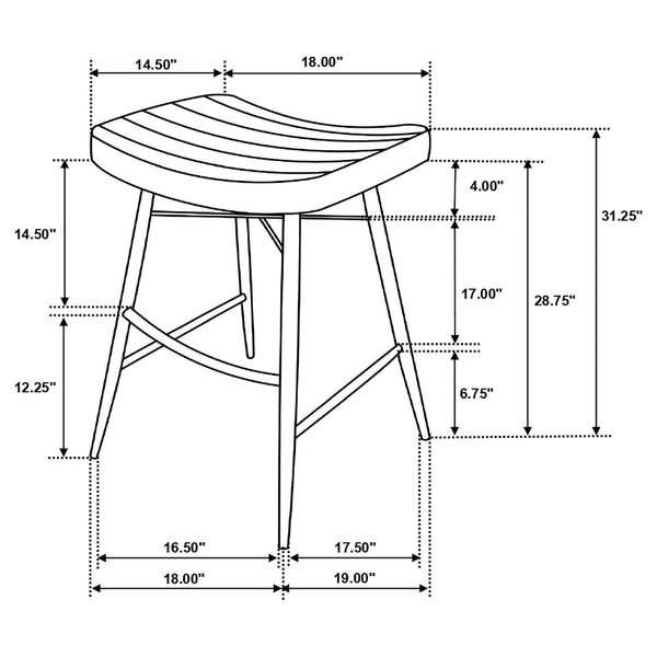 Bayu Premium Leather Upholstered Bar Stool Espresso Set of 2