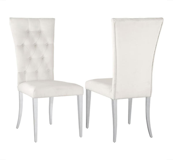 Kerwin Velvet Upholstered Dining Side Chair White (Set of 2)