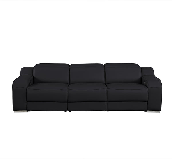 GUF 1116 DivanItalia Italian Leather Power Reclining Sofa with Dual Recliners and Power Headrests