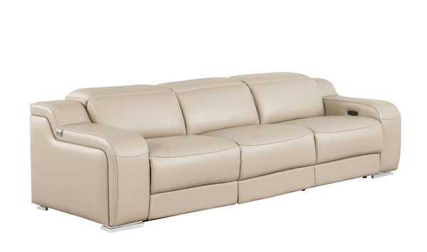 GUF 1116 DivanItalia Italian Leather Power Reclining Sofa with Dual Recliners and Power Headrests