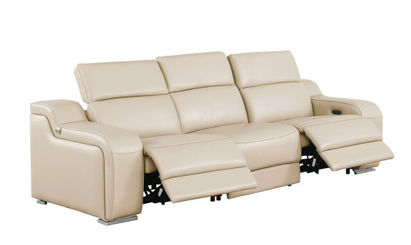 GUF 1116 DivanItalia Italian Leather Power Reclining Sofa with Dual Recliners and Power Headrests