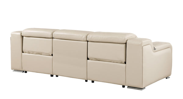 GUF 1116 DivanItalia Italian Leather Power Reclining Sofa with Dual Recliners and Power Headrests