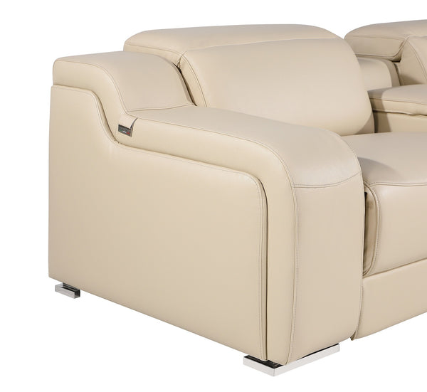 GUF 1116 DivanItalia Italian Leather Power Reclining Sofa with Dual Recliners and Power Headrests