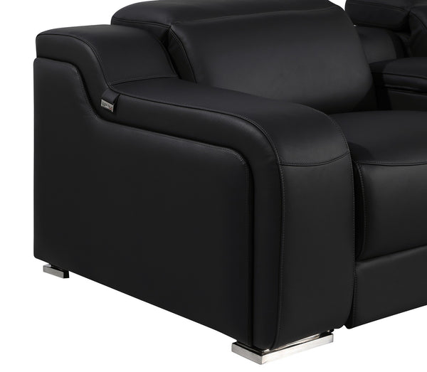 GUF 1116 DivanItalia Italian Leather Power Reclining Sofa with Dual Recliners and Power Headrests