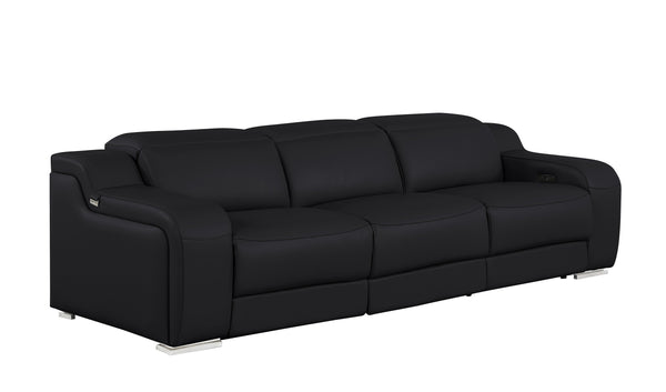 GUF 1116 DivanItalia Italian Leather Power Reclining Sofa with Dual Recliners and Power Headrests