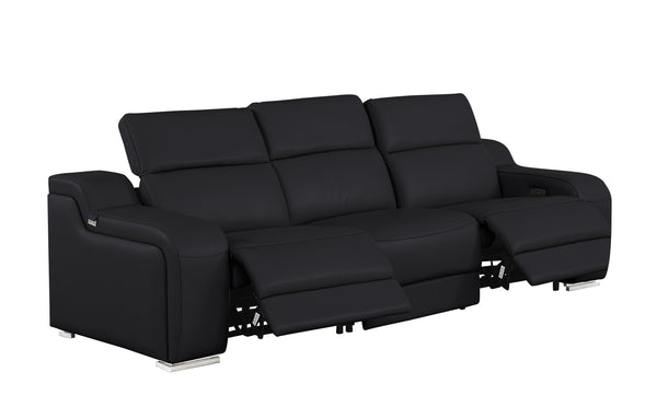 GUF 1116 DivanItalia Italian Leather Power Reclining Sofa with Dual Recliners and Power Headrests