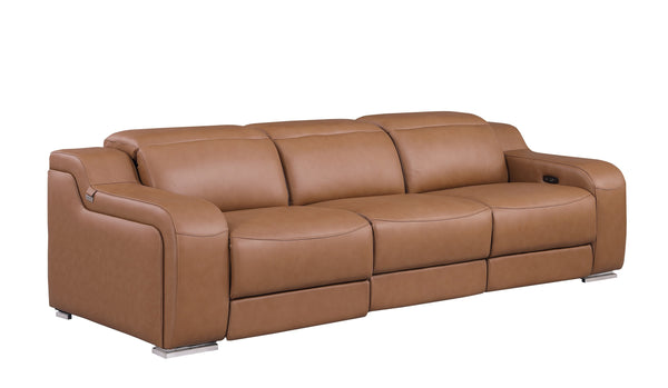 GUF 1116 DivanItalia Italian Leather Power Reclining Sofa with Dual Recliners and Power Headrests