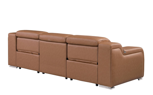 GUF 1116 DivanItalia Italian Leather Power Reclining Sofa with Dual Recliners and Power Headrests