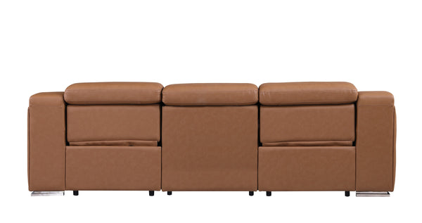 GUF 1116 DivanItalia Italian Leather Power Reclining Sofa with Dual Recliners and Power Headrests