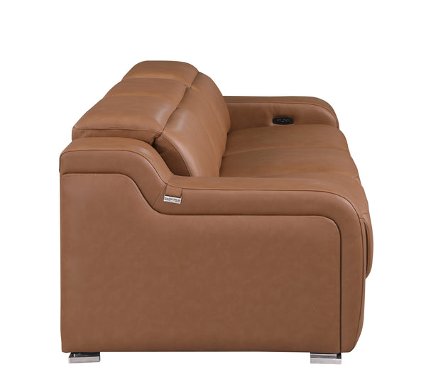 GUF 1116 DivanItalia Italian Leather Power Reclining Sofa with Dual Recliners and Power Headrests