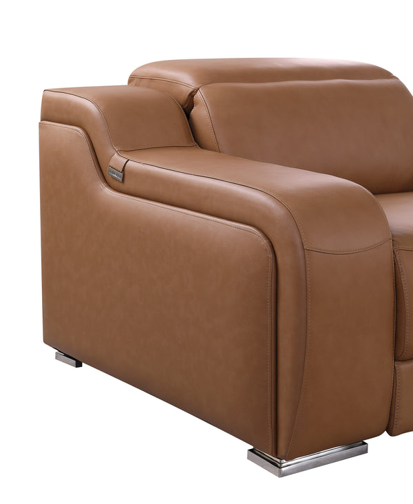 GUF 1116 DivanItalia Italian Leather Power Reclining Sofa with Dual Recliners and Power Headrests