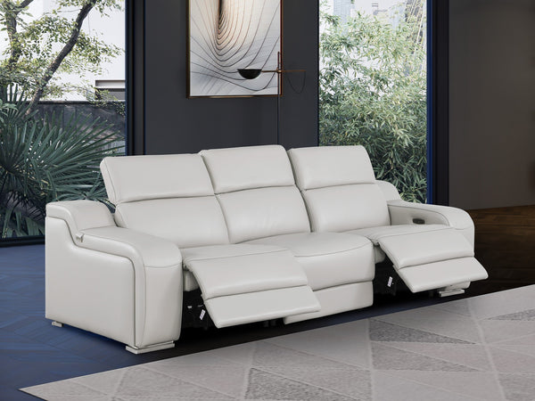 GUF 1116 DivanItalia Italian Leather Power Reclining Sofa with Dual Recliners and Power Headrests