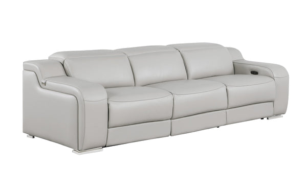 GUF 1116 DivanItalia Italian Leather Power Reclining Sofa with Dual Recliners and Power Headrests