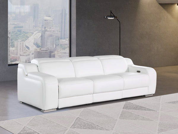 GUF 1116 DivanItalia White Modular 3-Power Reclining Sofa with Power Headrest