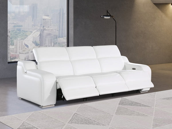 GUF 1116 DivanItalia White Modular 3-Power Reclining Sofa with Power Headrest