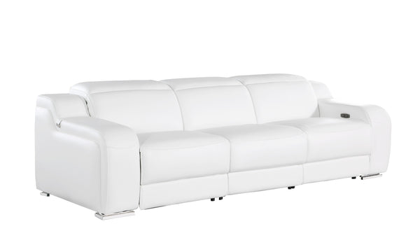 GUF 1116 DivanItalia White Modular 3-Power Reclining Sofa with Power Headrest