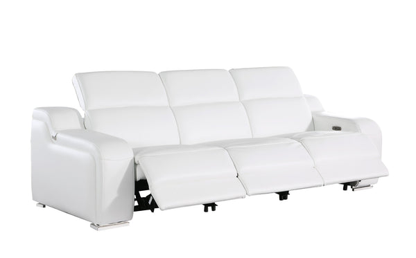 GUF 1116 DivanItalia White Modular 3-Power Reclining Sofa with Power Headrest