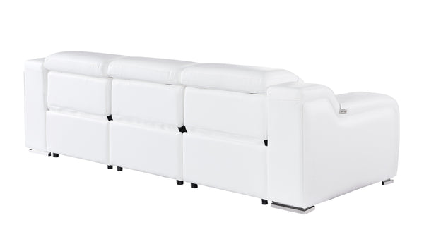 GUF 1116 DivanItalia White Modular 3-Power Reclining Sofa with Power Headrest