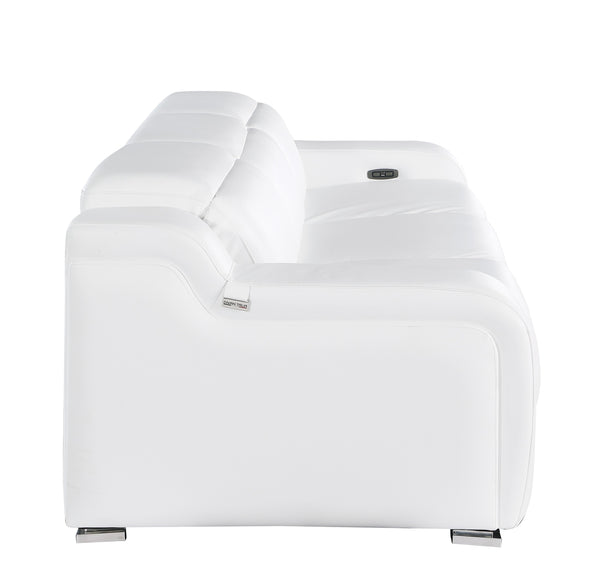 GUF 1116 DivanItalia White Modular 3-Power Reclining Sofa with Power Headrest