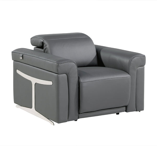 GUF DivanItalia Italian Leather Power Reclining Chair with Power Headrest