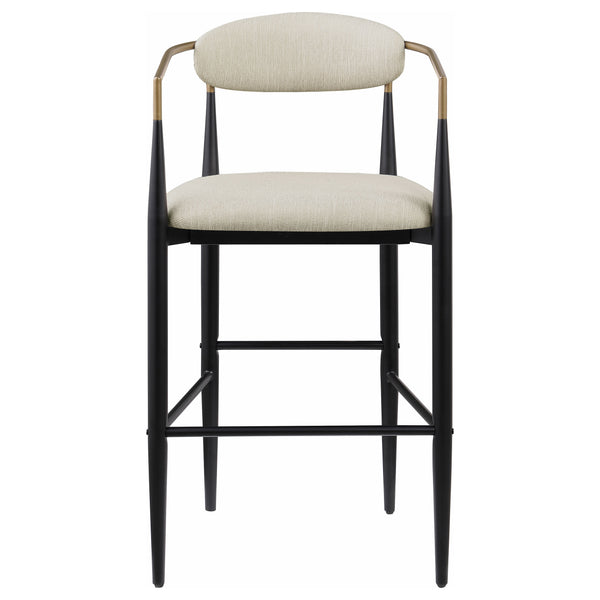 Tina Fabric Upholstered Bar Chair Beige Set of 2