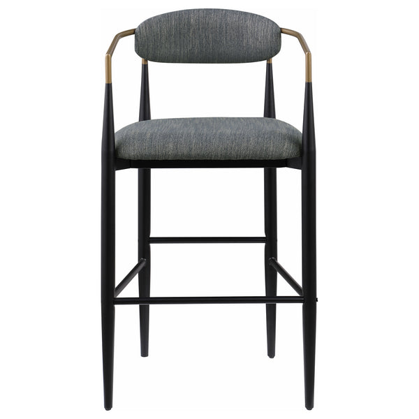 Tina Fabric Upholstered Bar Chair Dark Grey Set of 2