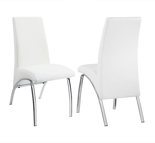 Bishop Upholstered Dining Side Chair White (Set of 2)