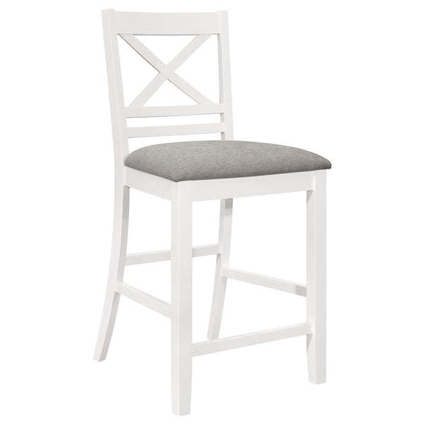 Hollis X-Back Counter Height Dining Chairs White and Grey Set of 2