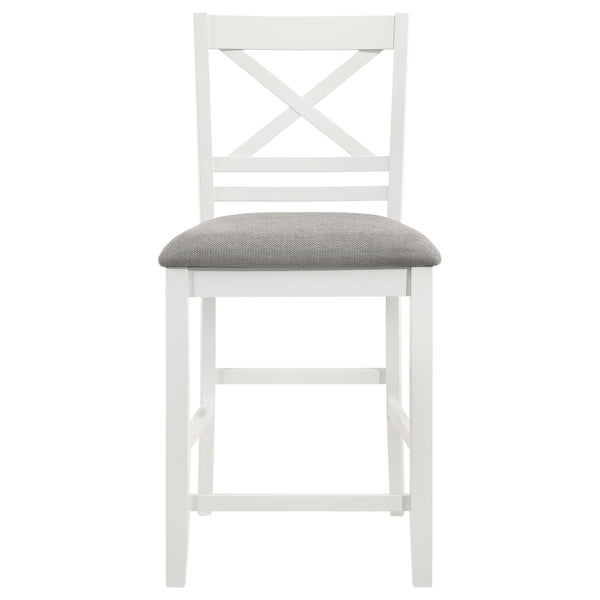 Hollis X-Back Counter Height Dining Chairs White and Grey Set of 2