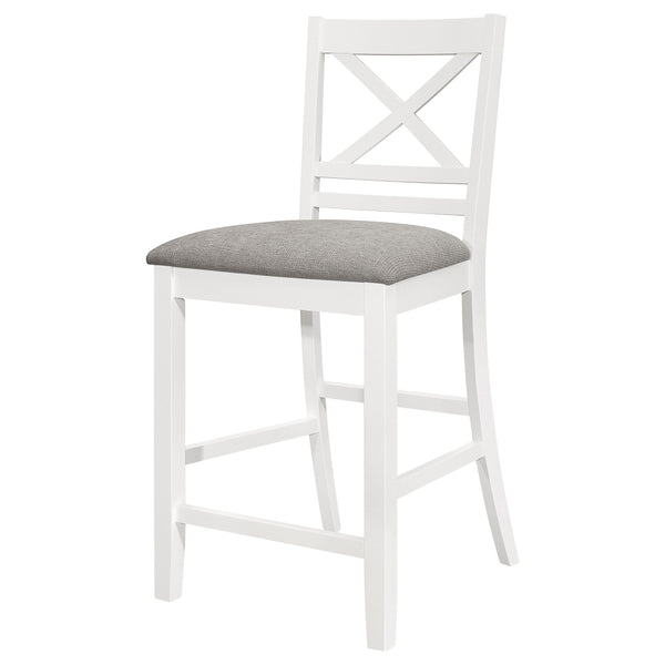 Hollis X-Back Counter Height Dining Chairs White and Grey Set of 2