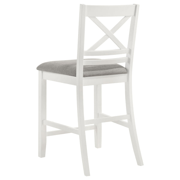 Hollis X-Back Counter Height Dining Chairs White and Grey Set of 2