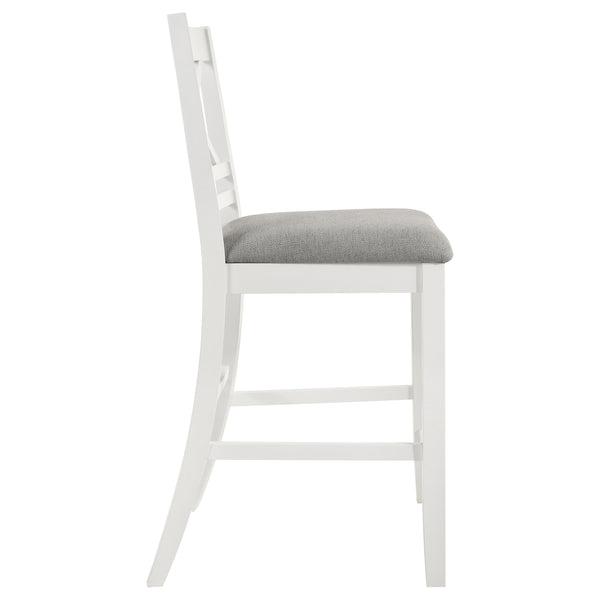 Hollis X-Back Counter Height Dining Chairs White and Grey Set of 2