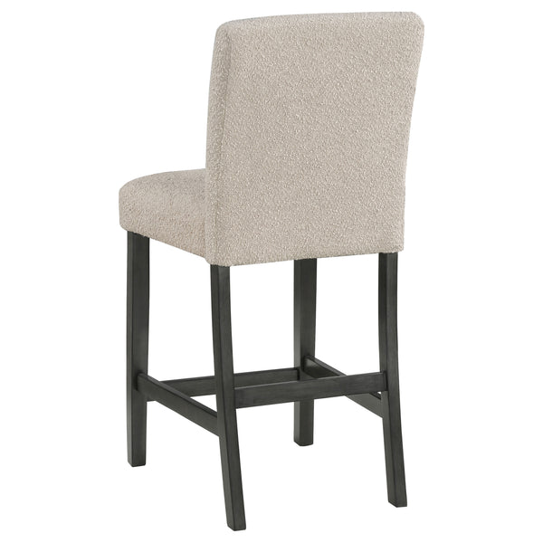 Alba Boucle Upholstered Counter Stools Beige and Charcoal Grey Set of 2