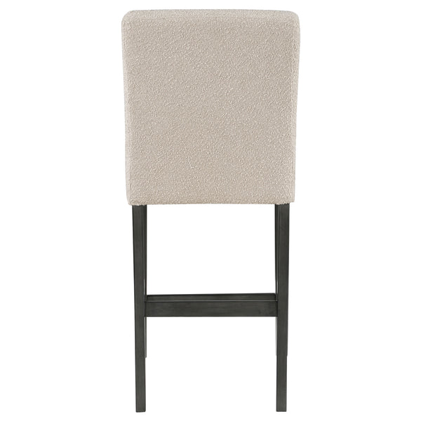 Alba Boucle Upholstered Counter Stools Beige and Charcoal Grey Set of 2