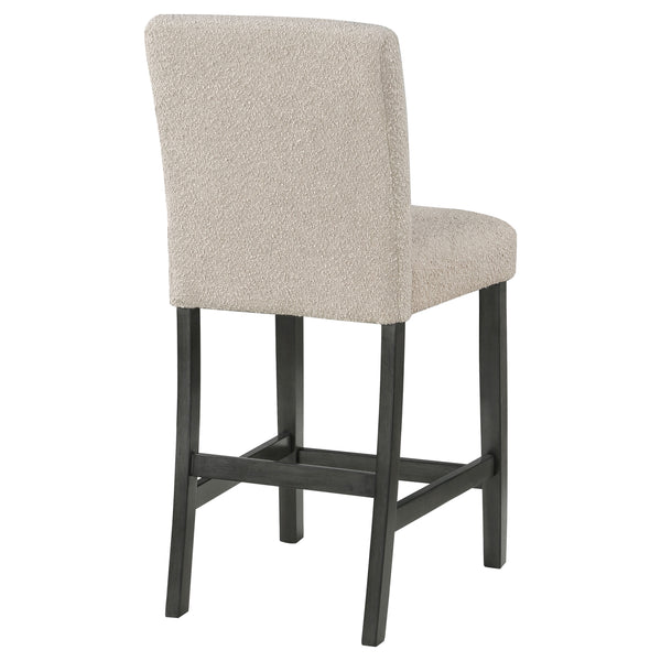 Alba Boucle Upholstered Counter Stools Beige and Charcoal Grey Set of 2