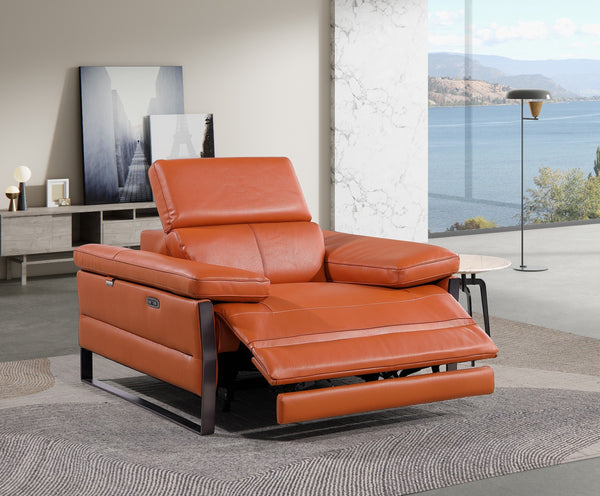 Jett DivanItalia Leather Power Reclining Chair with Power Headrests