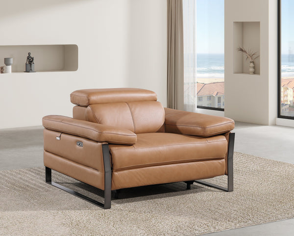 Jett DivanItalia Leather Power Reclining Chair with Power Headrests