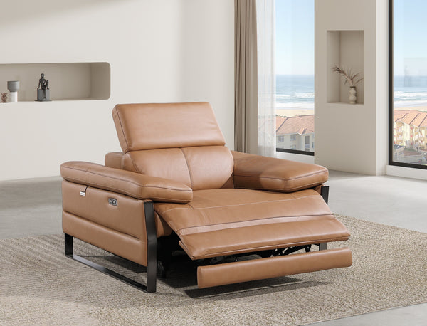 Jett DivanItalia Leather Power Reclining Chair with Power Headrests